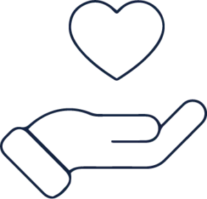 Icon of cupped hand beneath a hovering heart
