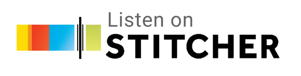 Icon saying "listen on Stitcher"
